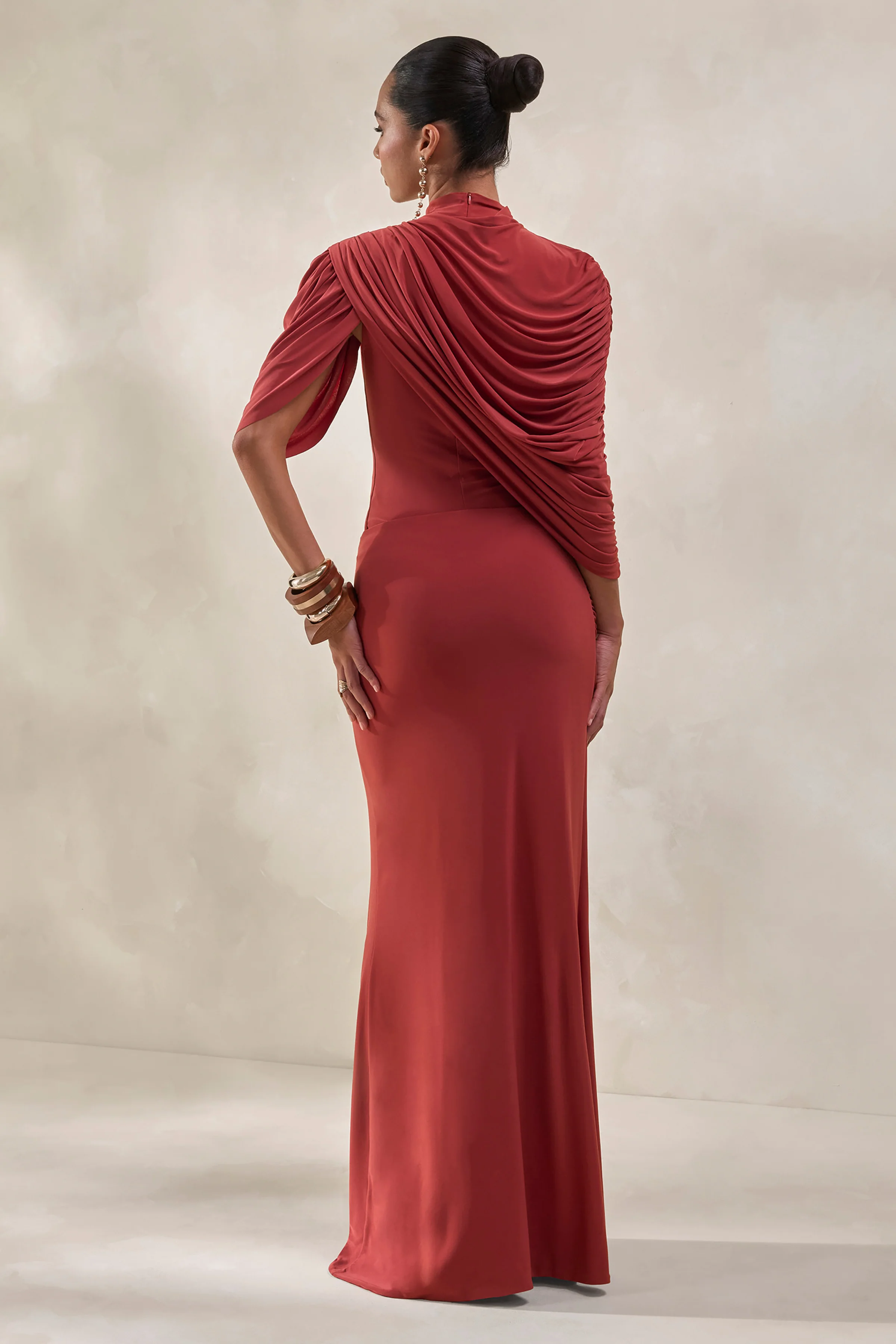 Mireya | Rust Wrapped Maxi Skirt With Split - Image 3
