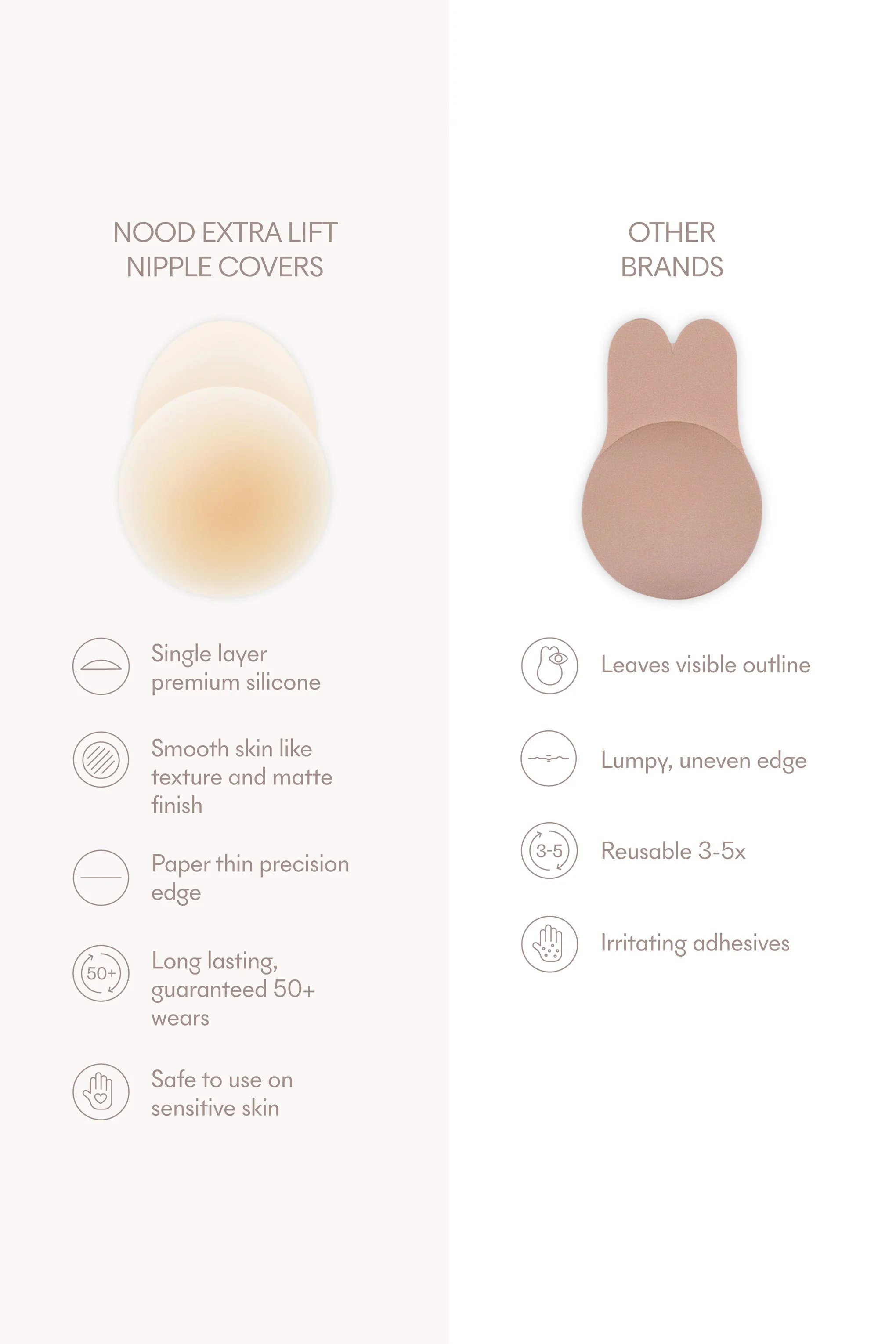 No-Show Extra Lift | NOOD Lifting Nipple Covers 4 Inch No.5 - Image 8