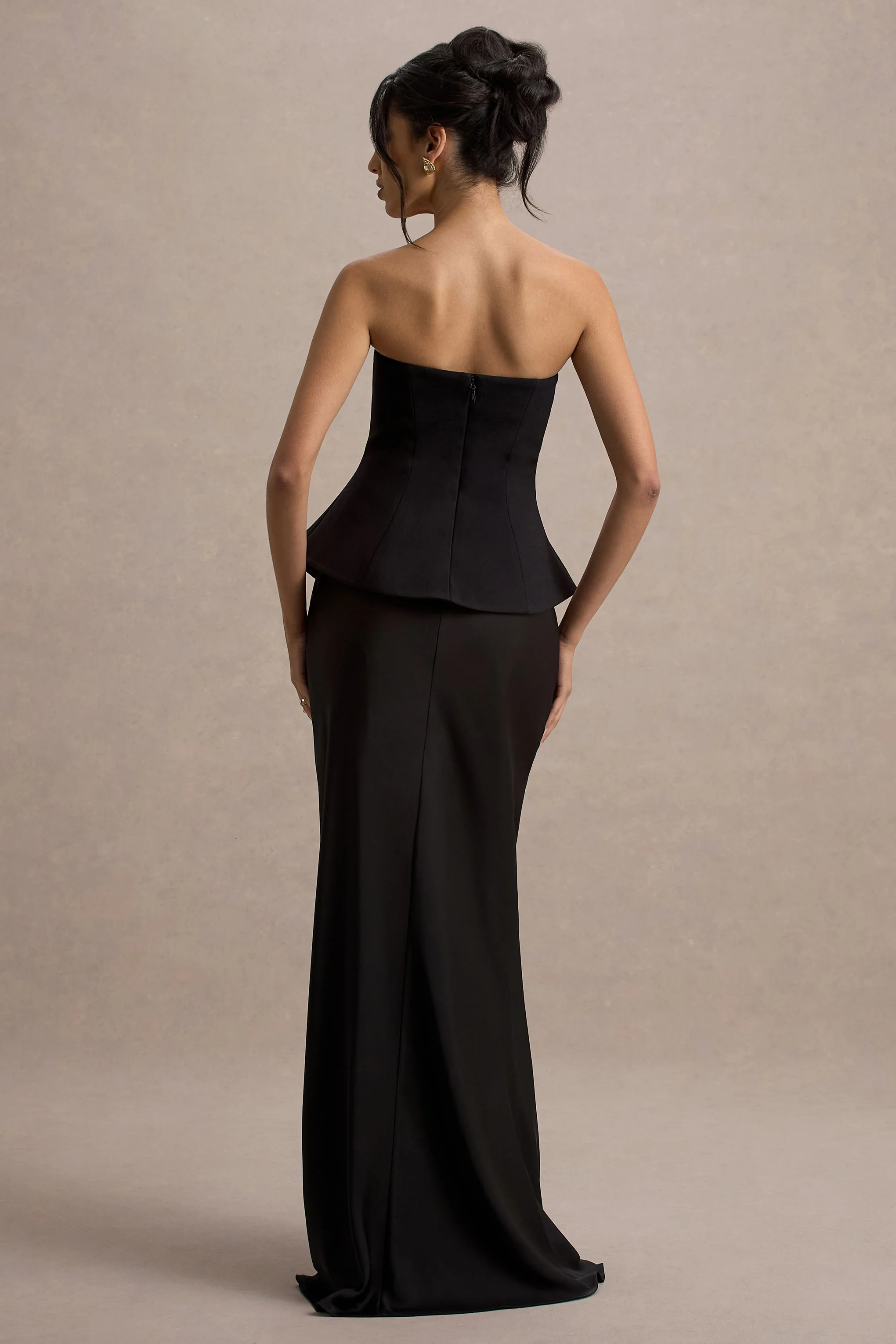 Ohio | Black Strapless Corset Maxi Dress - Image 2