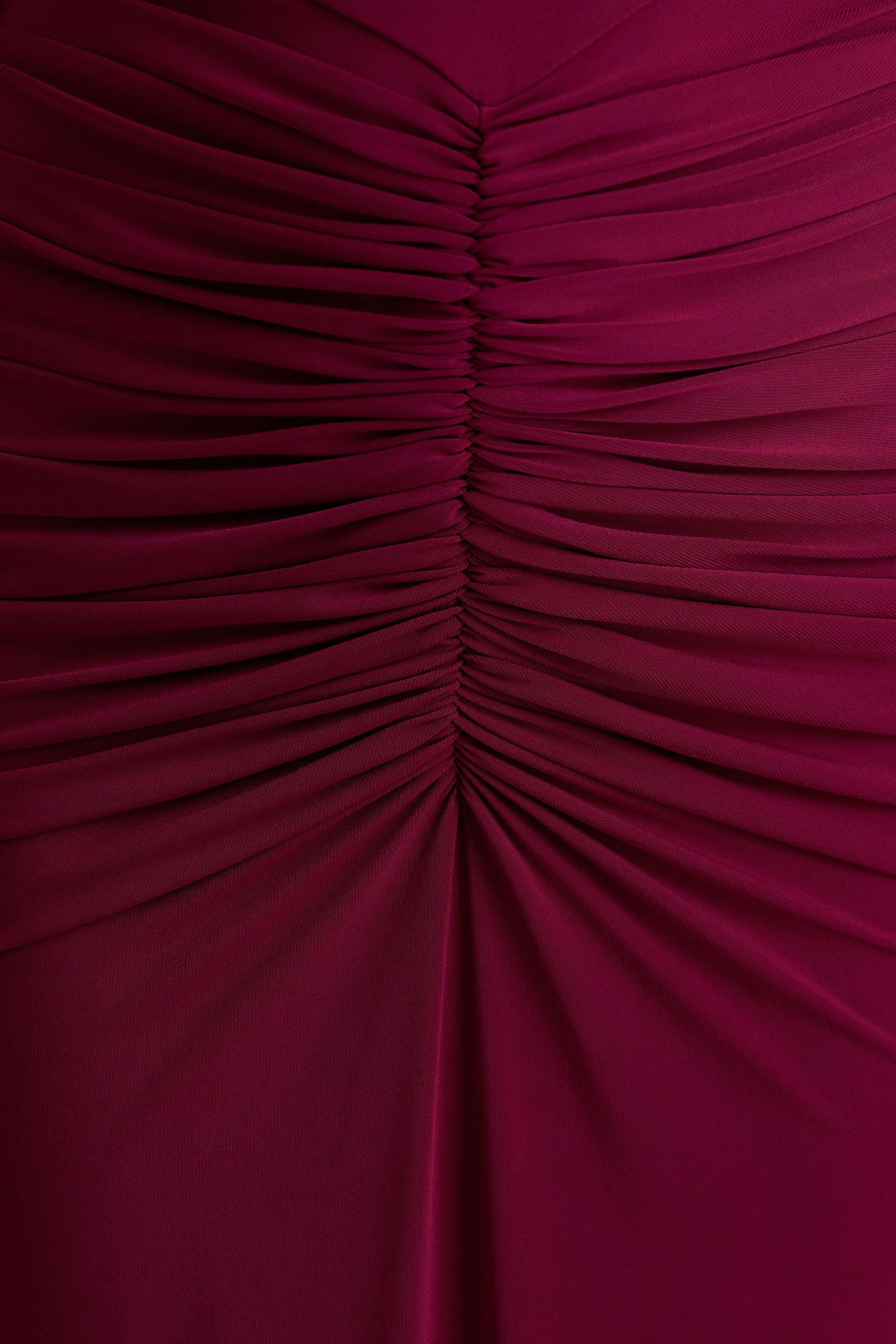 Premiere | Burgundy Boat-Neck Maxi Dress With Open-Back And Cape-Sleeves - Image 6