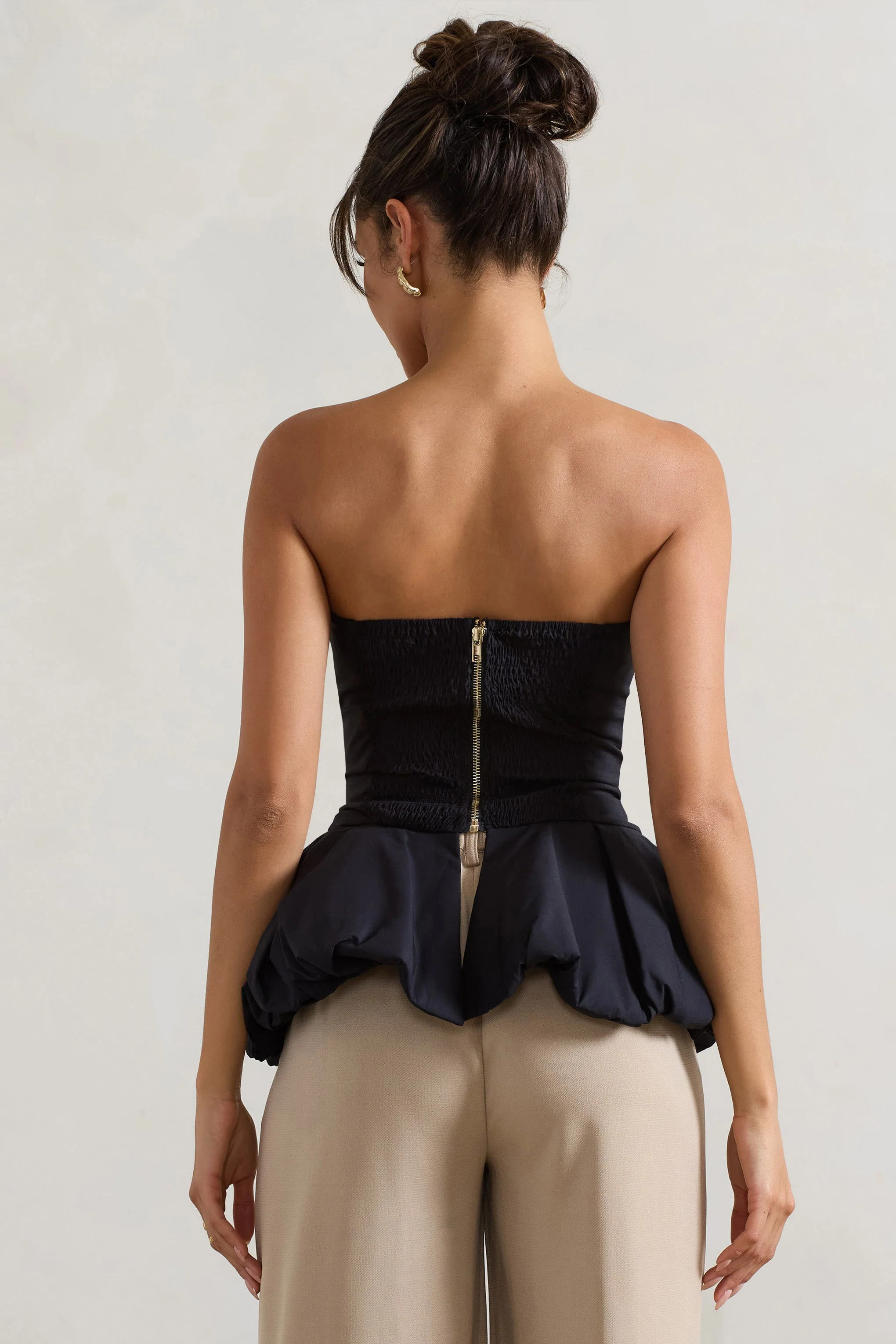 Roll With It | Black Bandeau Ruffle Top - Image 3
