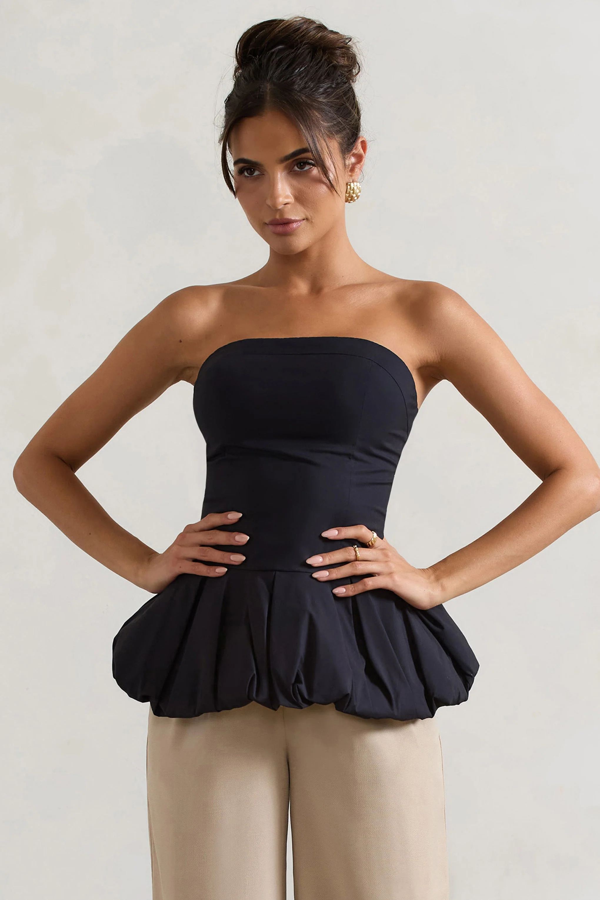 Roll With It | Black Bandeau Ruffle Top - Image 4