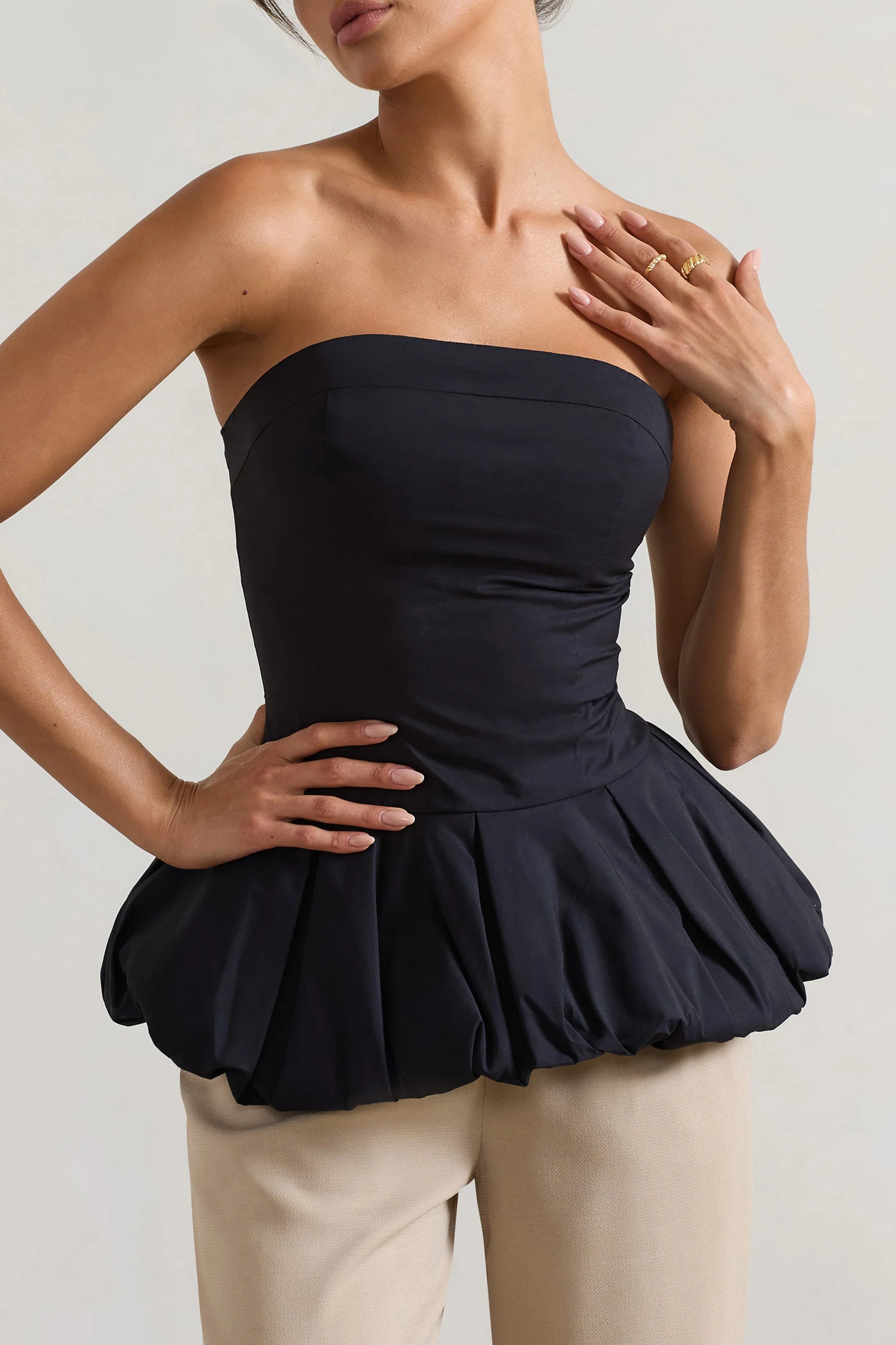 Roll With It | Black Bandeau Ruffle Top - Image 6
