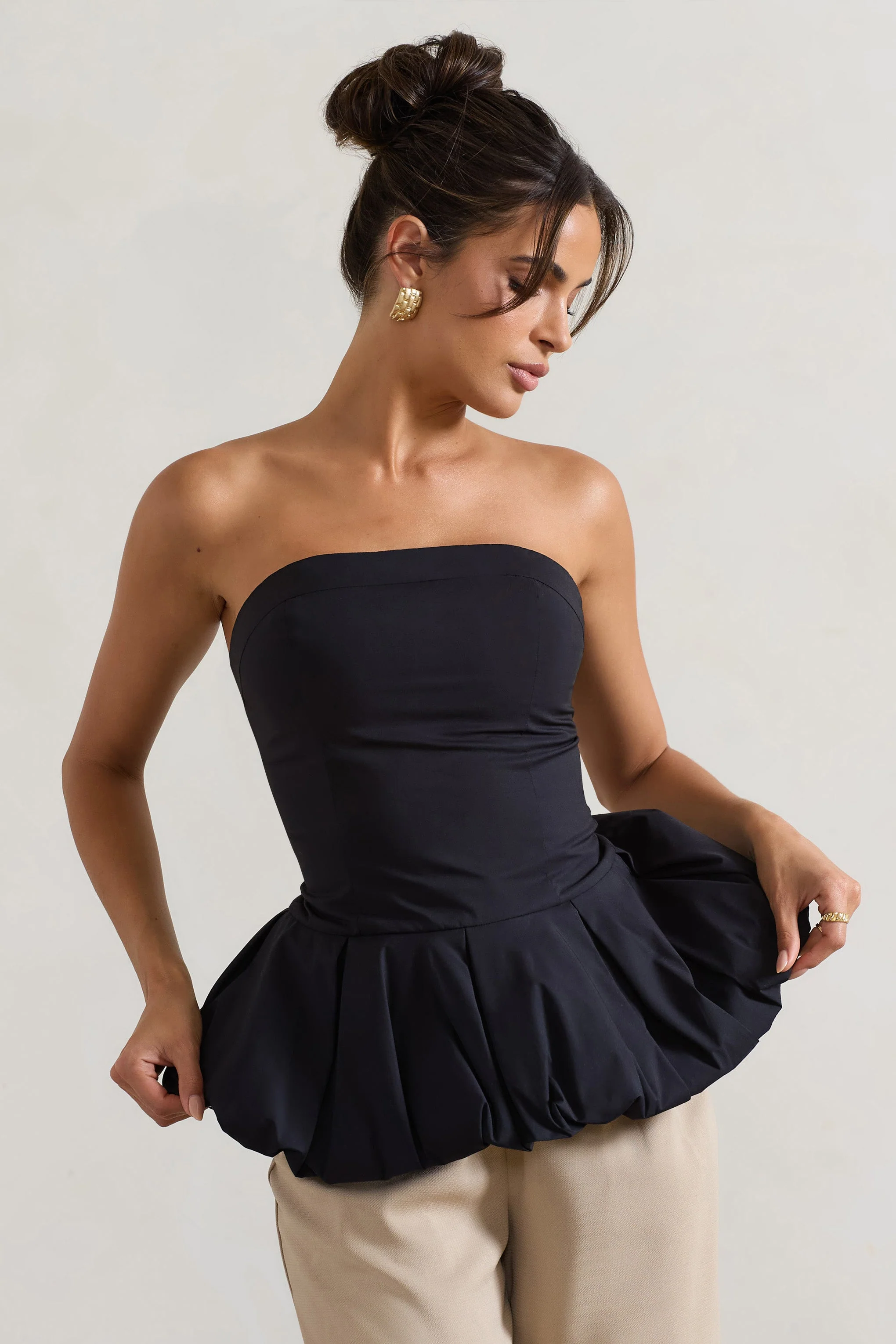 Roll With It | Black Bandeau Ruffle Top - Image 7