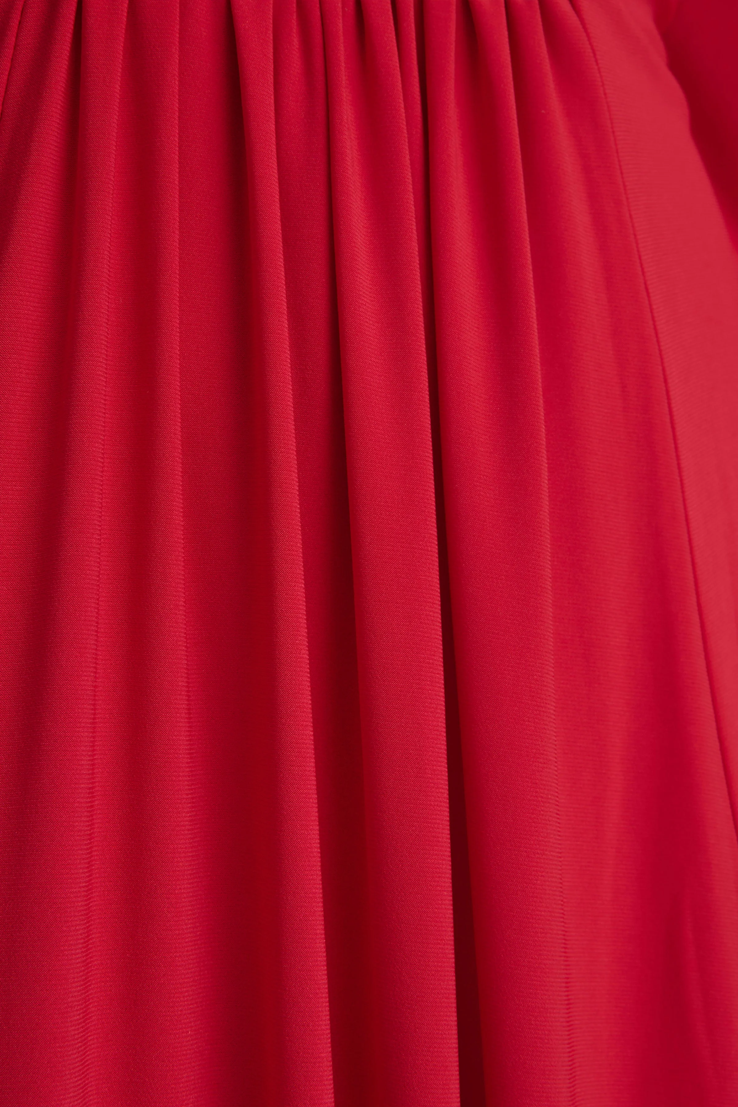 Romilly | Red Plunge-Neck Maxi Dress With Gathered Detail - Image 6