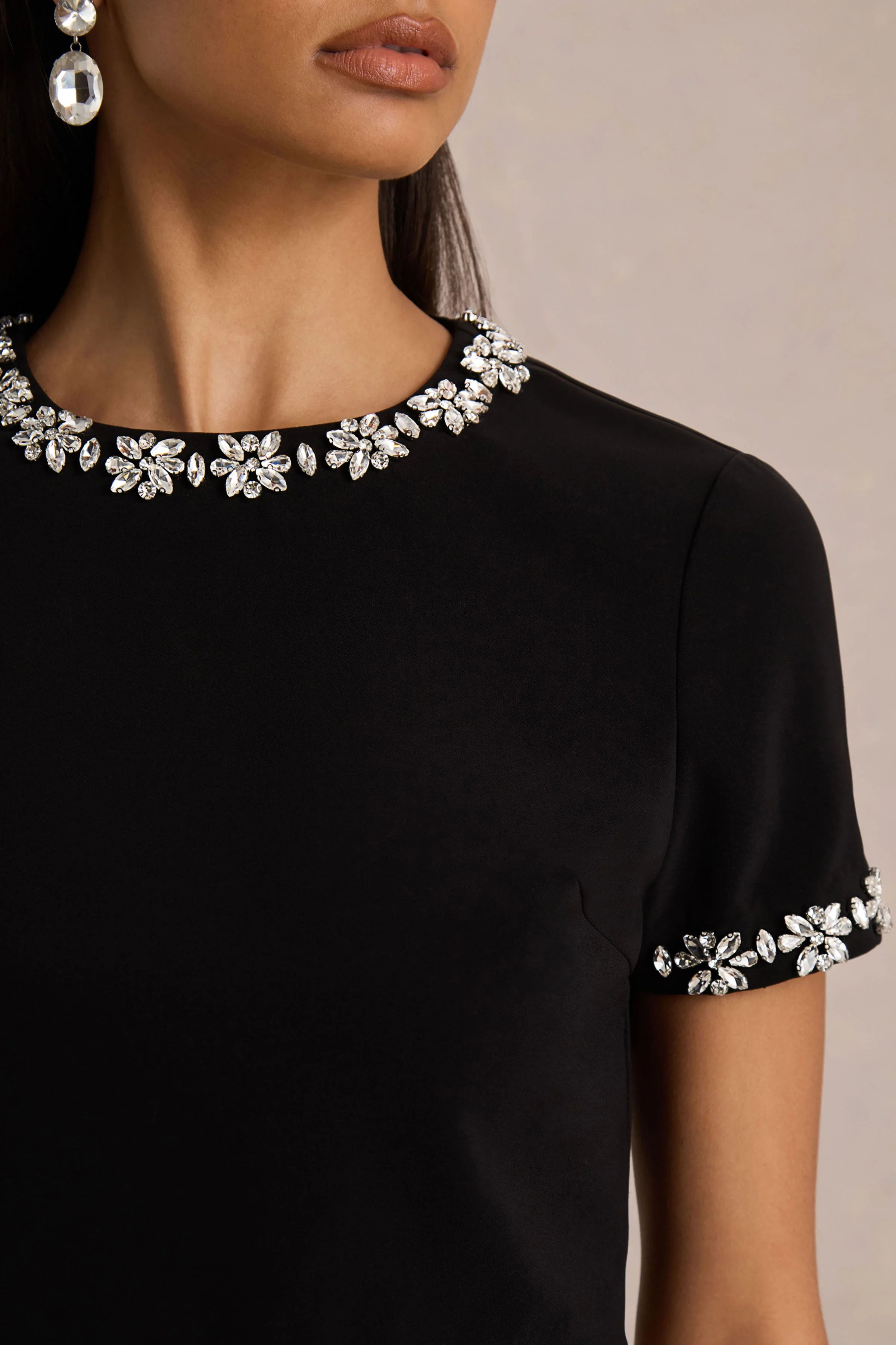 Salma | Black Hand-Embellished Top - Image 6