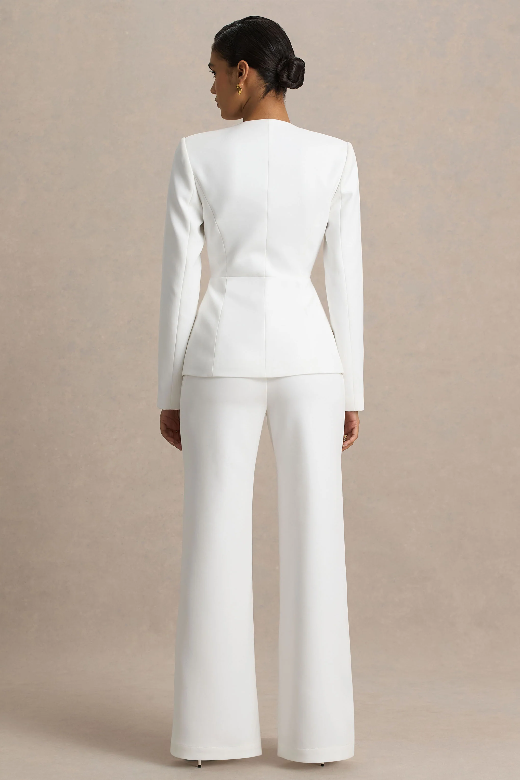 Silvia | White Straight-Leg Trousers - Image 2