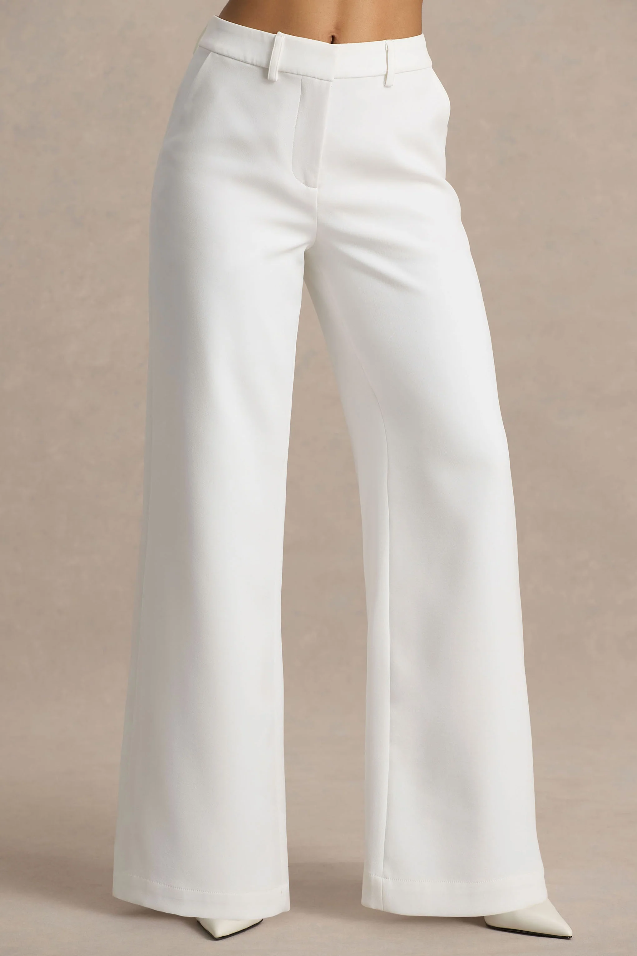 Silvia | White Straight-Leg Trousers - Image 3
