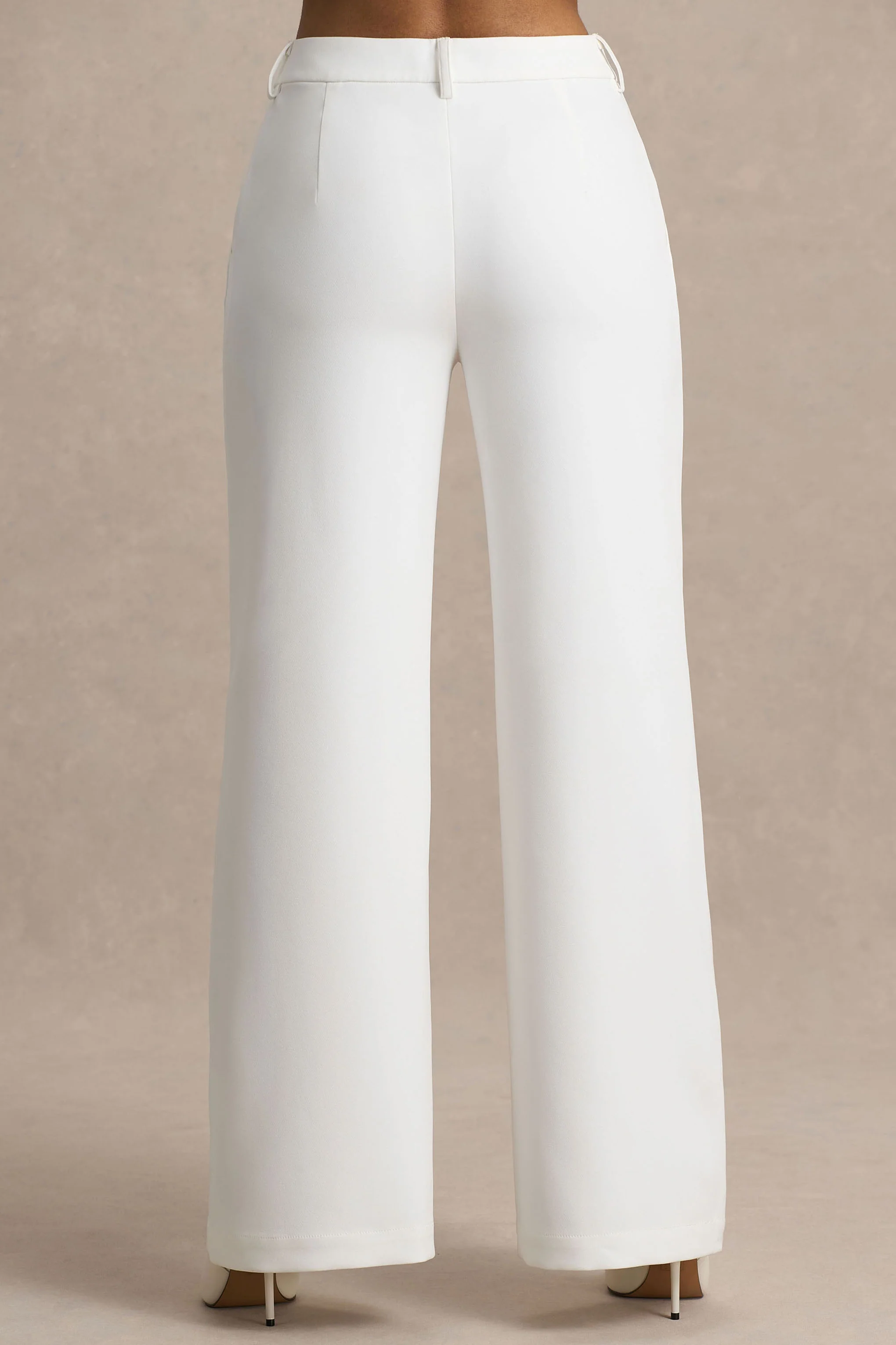 Silvia | White Straight-Leg Trousers - Image 4