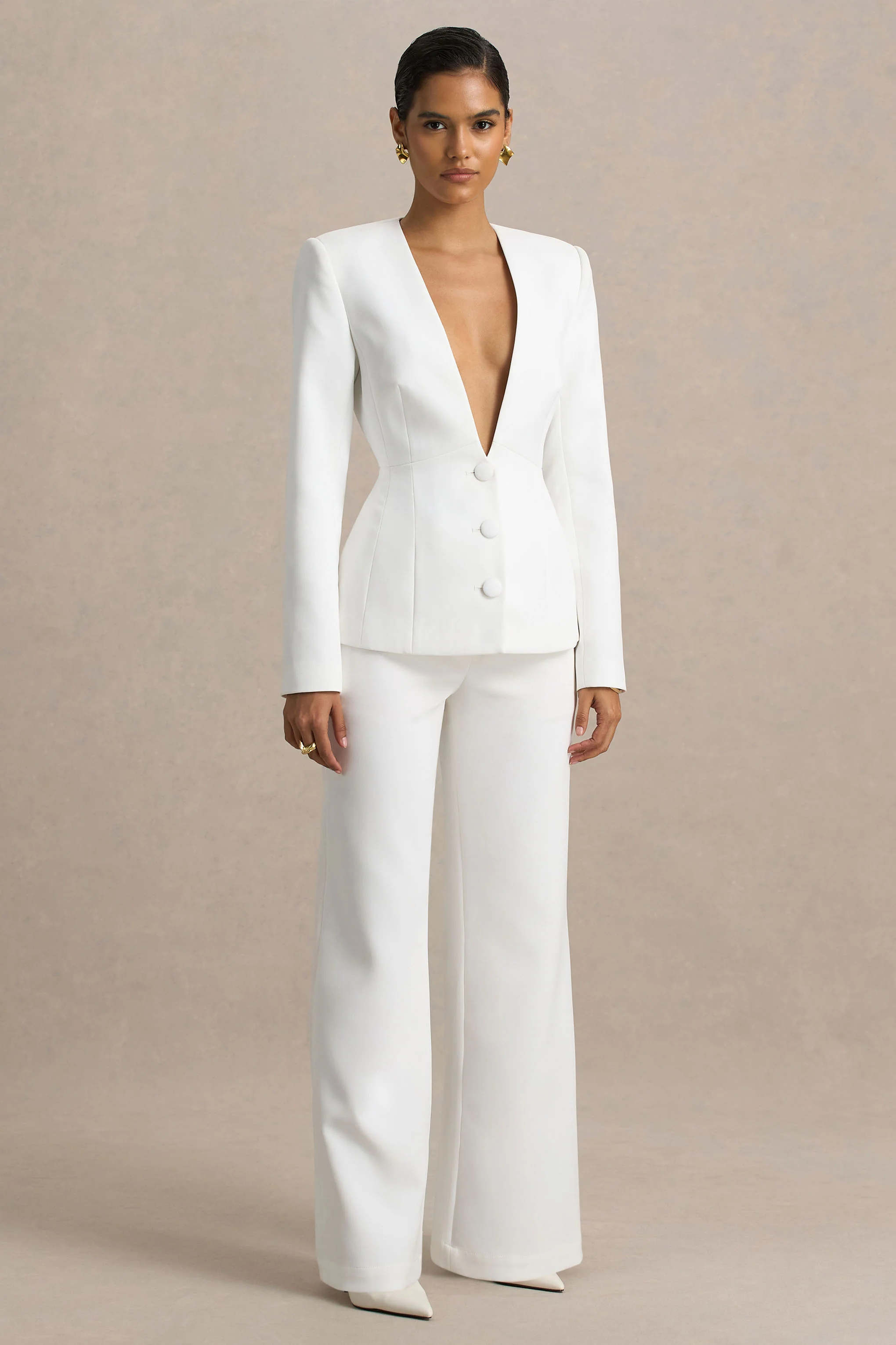 Silvia | White Straight-Leg Trousers - Image 6