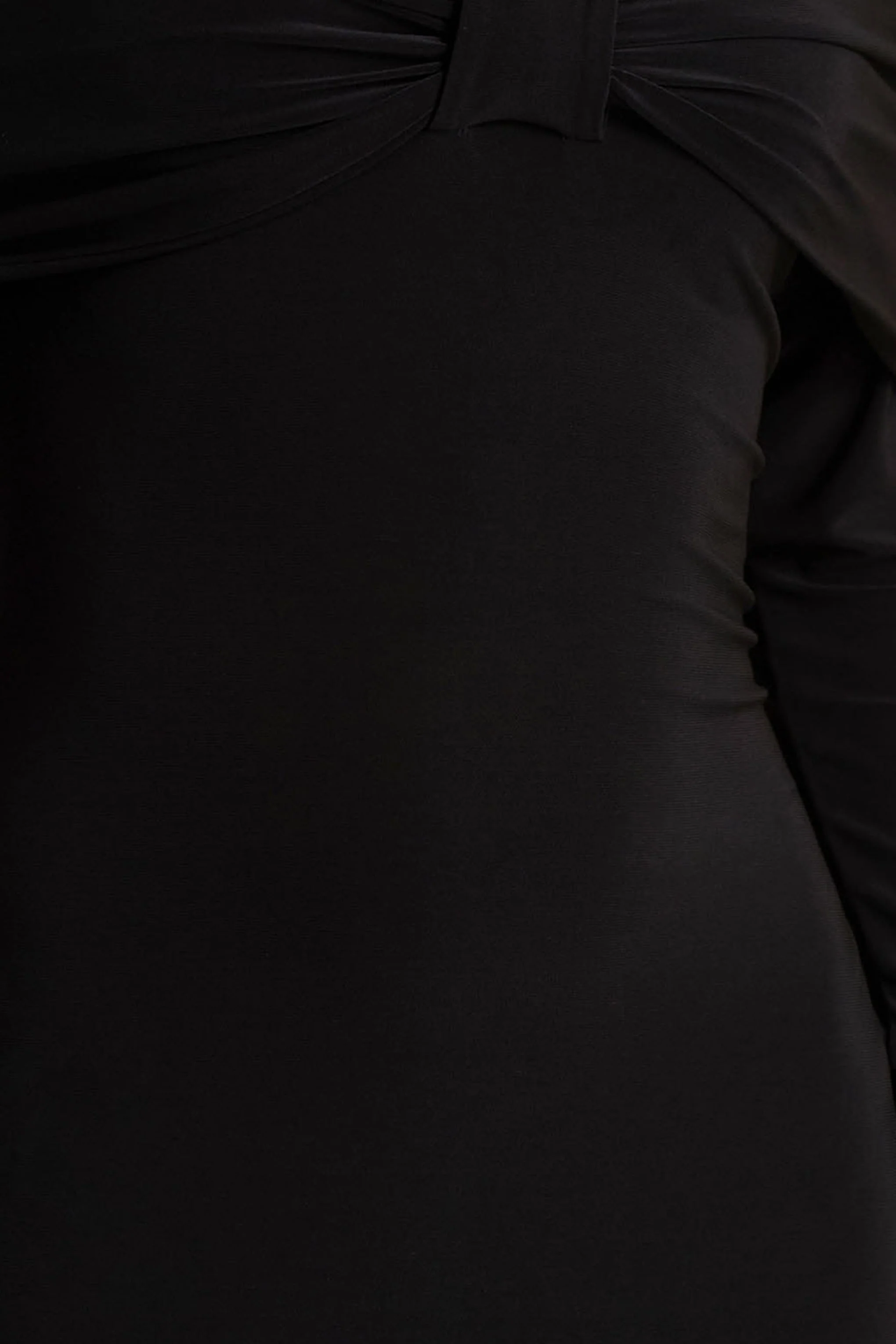 Spark | Black Bardot-Neck Midi Dress With Bow Detail - Image 6