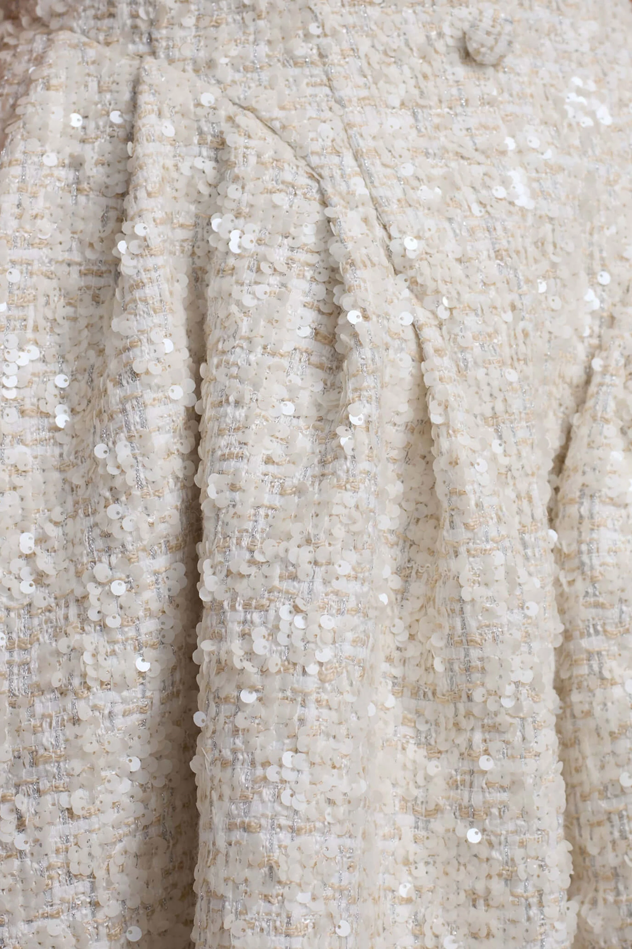 Sugar Plum | Cream Boucle Square-Neck Mini Dress - Image 6