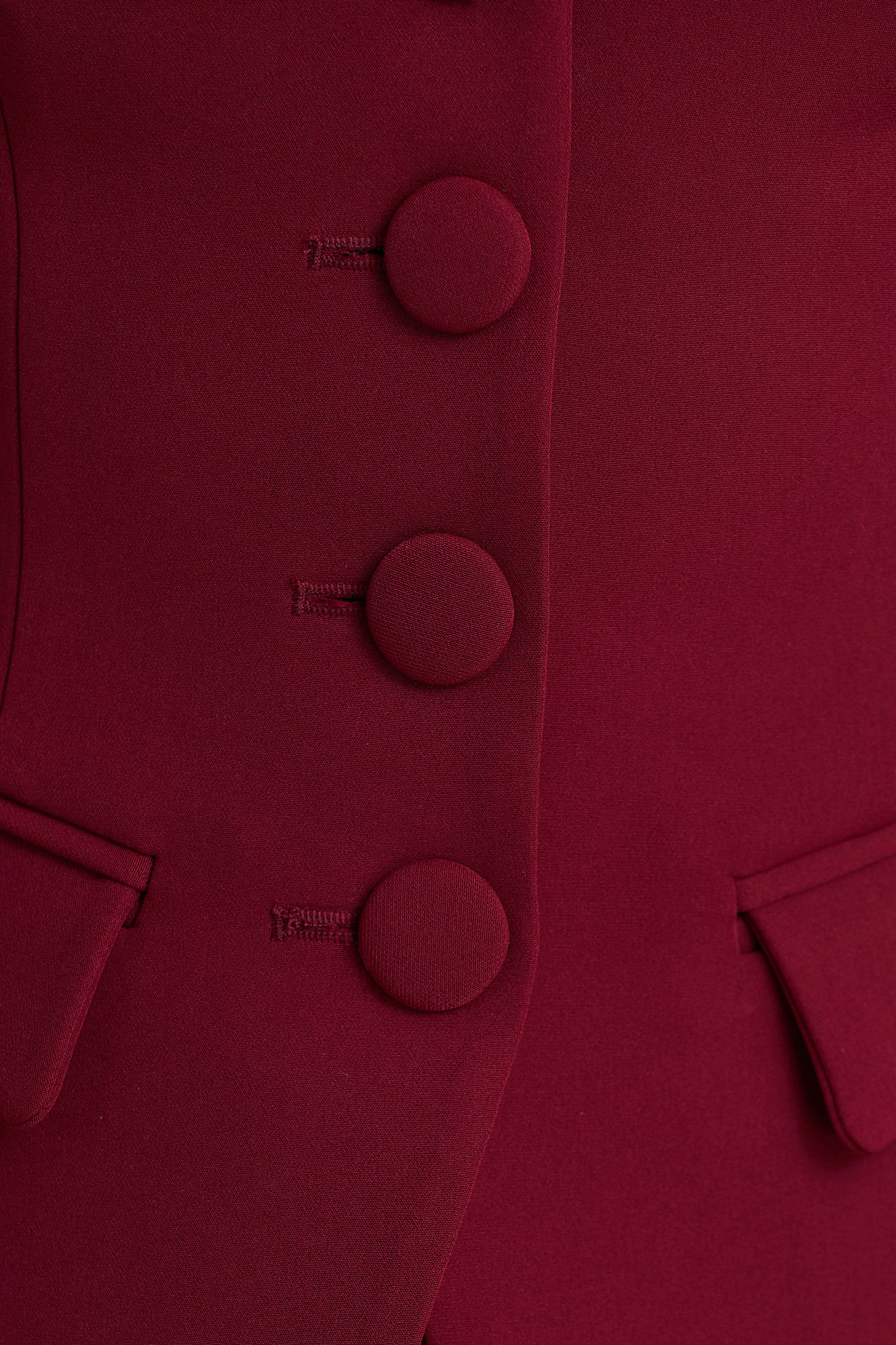 Tecla | Burgundy Button-Up Tailored Waistcoat - Image 6