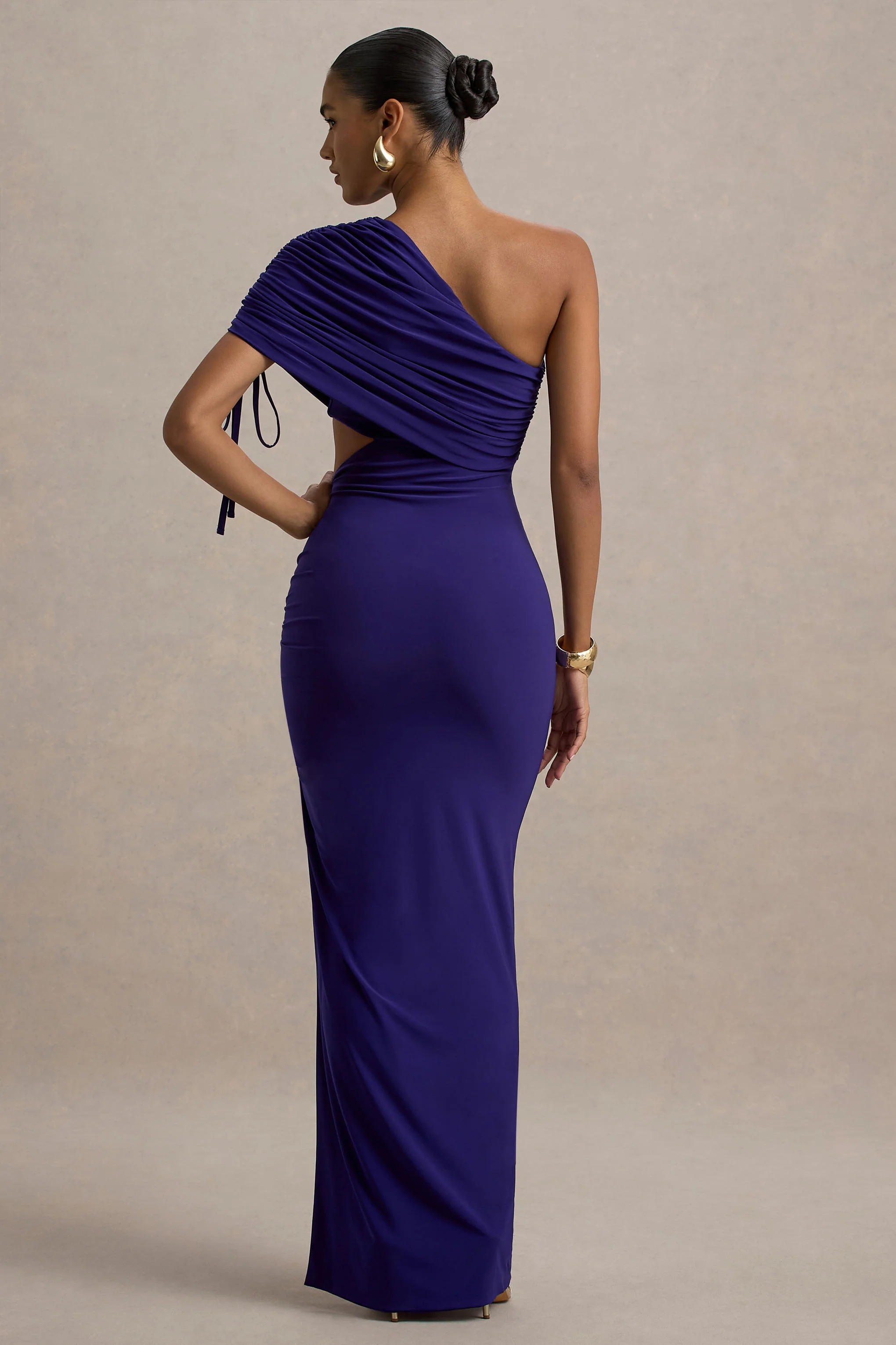 Trance | Blue Asymmetric Maxi Dress with Split - Image 2