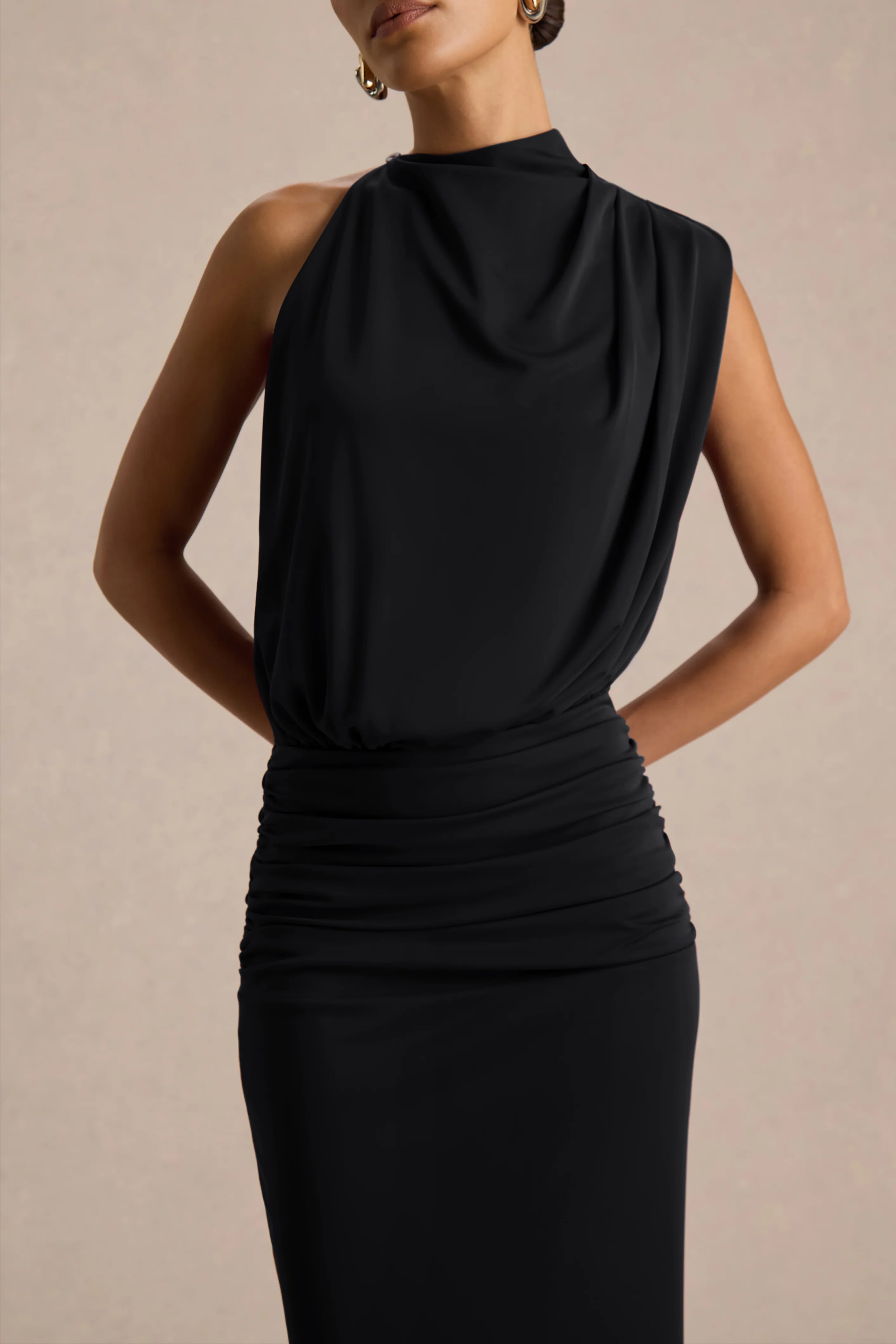 Umaira | Black High-Neck Maxi Dress - Image 3