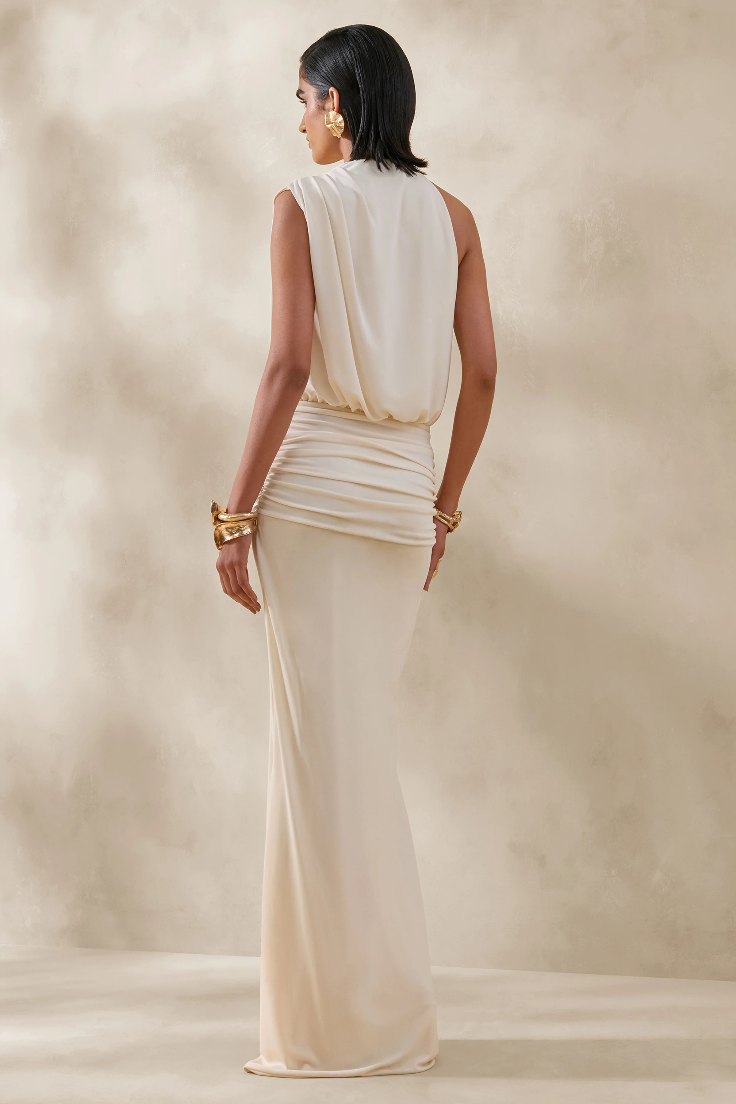 Umaira | Cream High-Neck Maxi Dress - Image 2
