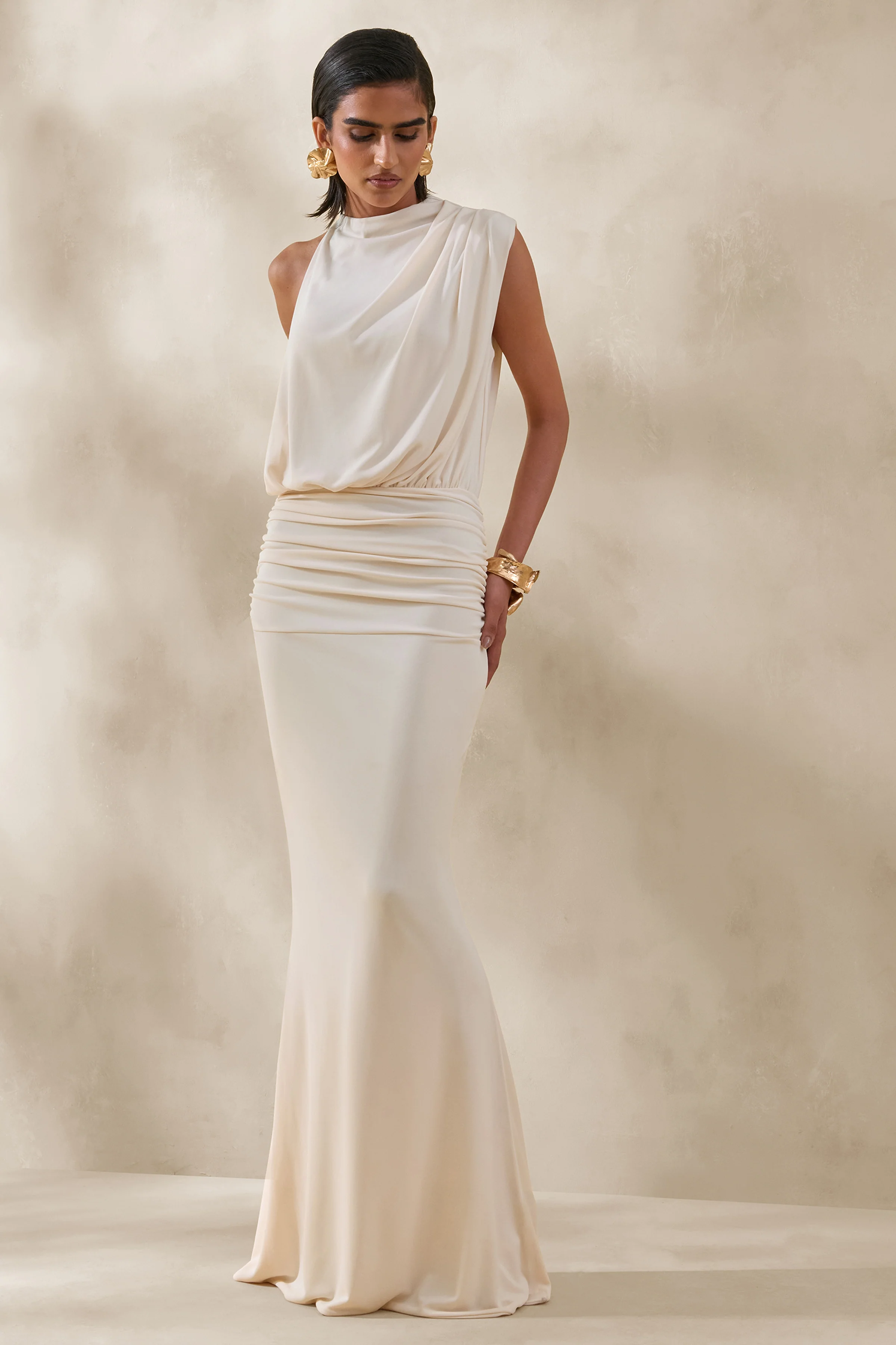 Umaira | Cream High-Neck Maxi Dress - Image 4