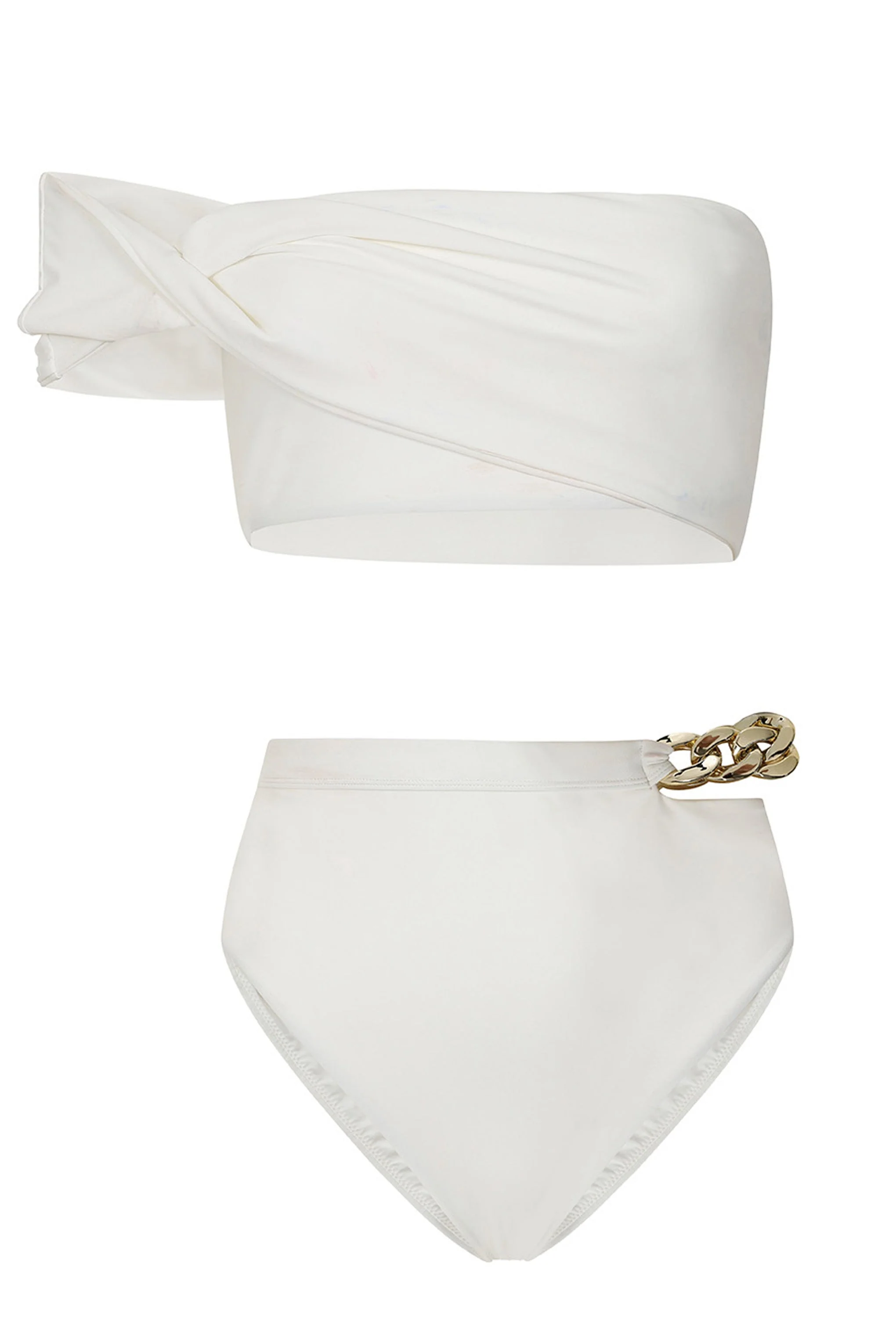 Wealth | White High Waisted Chain Bikini Bottoms - Image 7