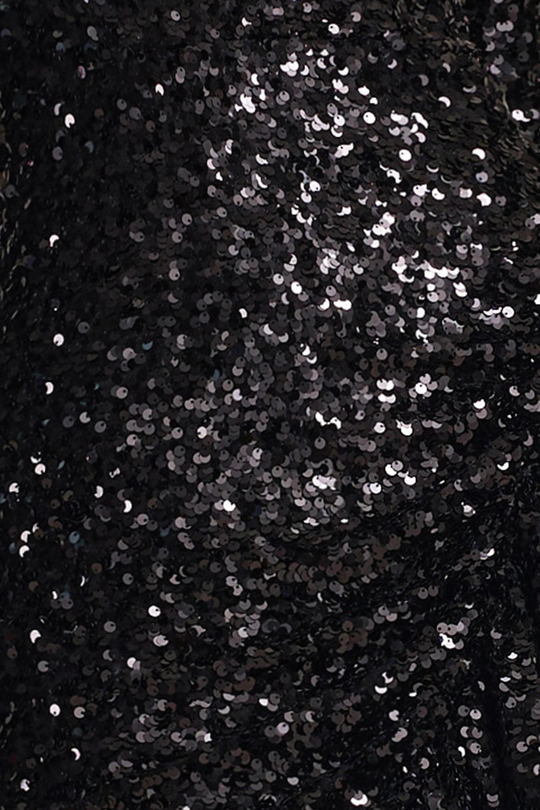 Wild Dream | Black Sequin Plunge-Neck Ruffle Split Maxi Dress - Image 7
