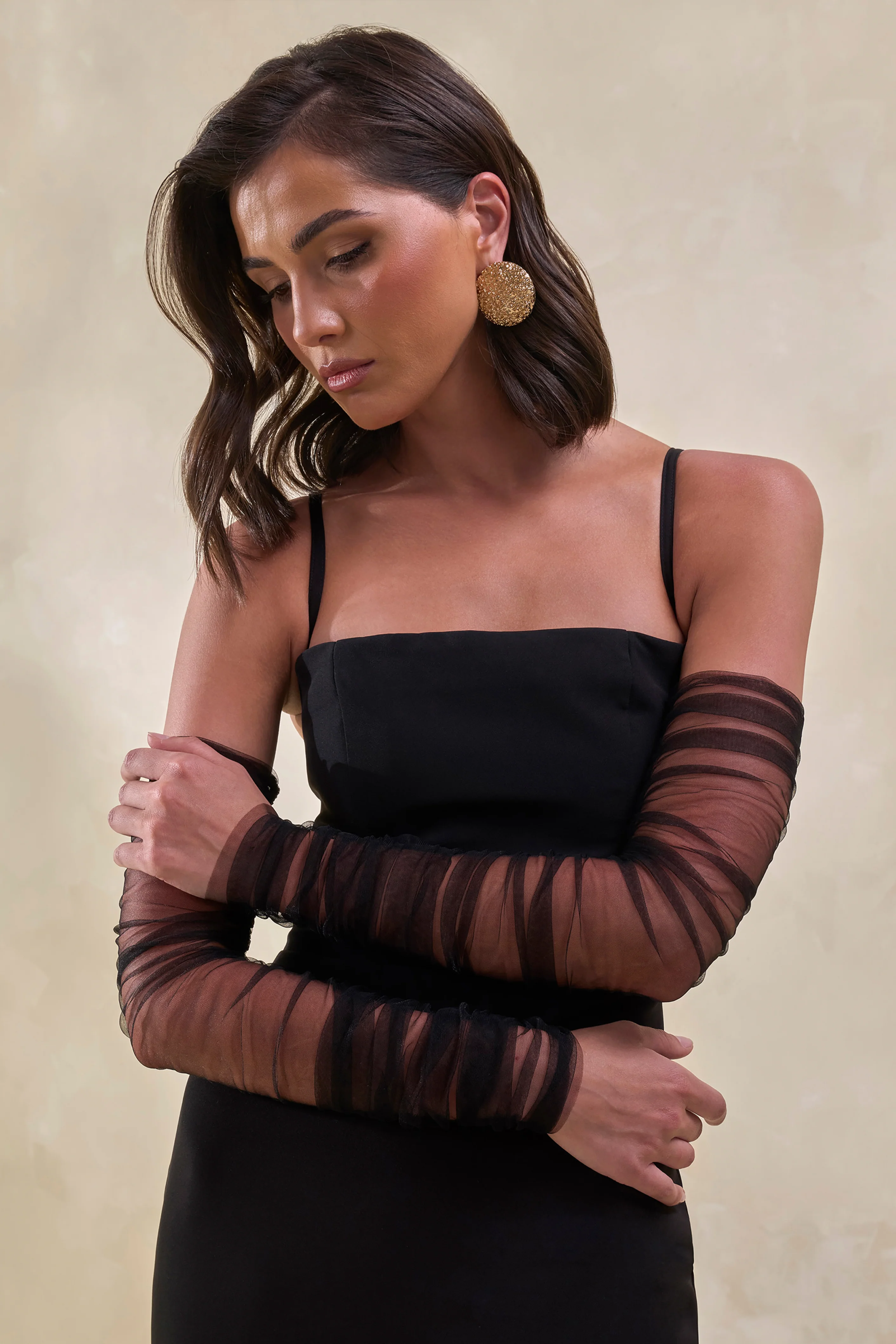 Zavira | Black Mesh Long Sleeves - Image 4