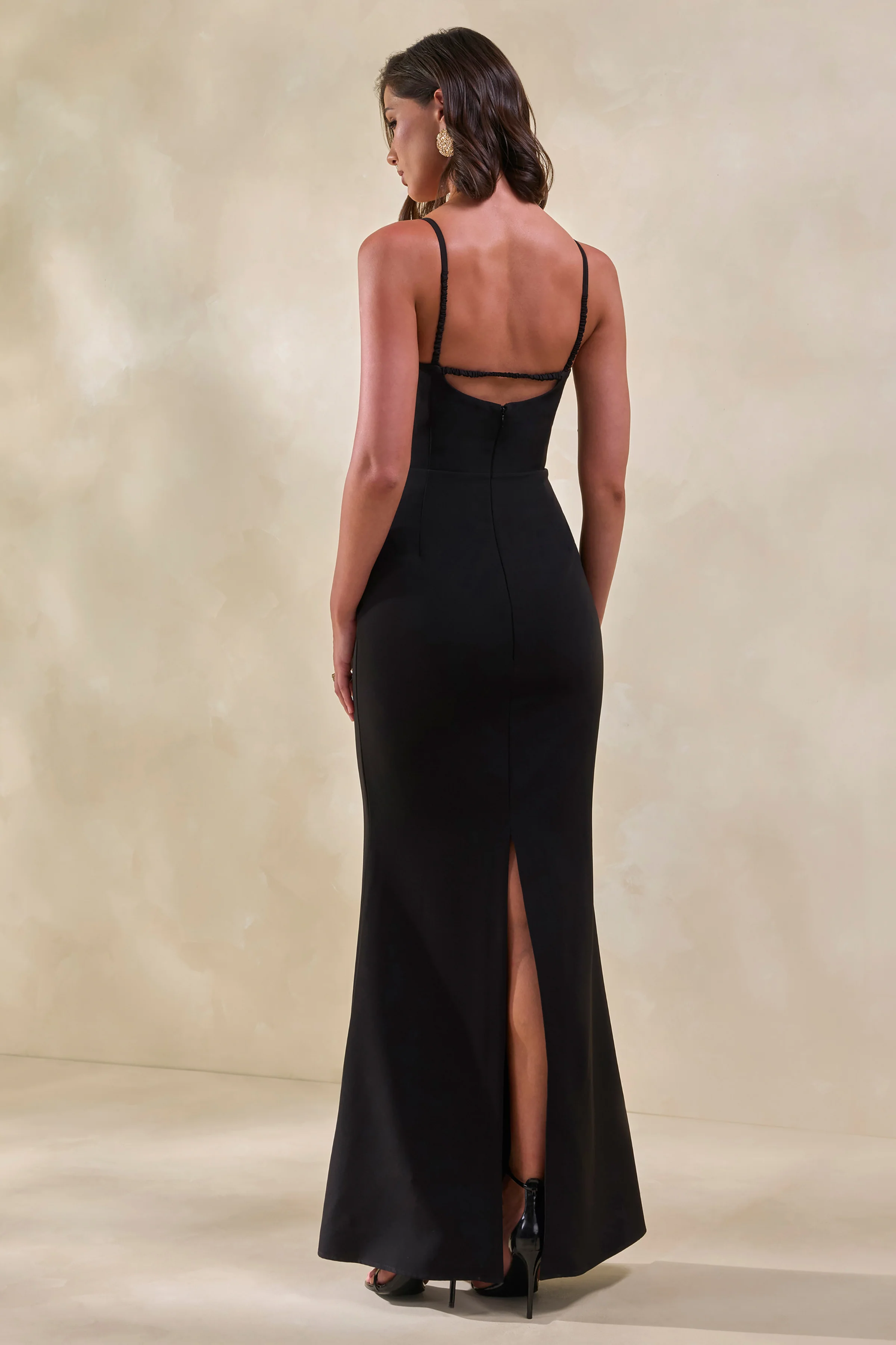 Zavira | Black Square-Neck Maxi Dress - Image 2