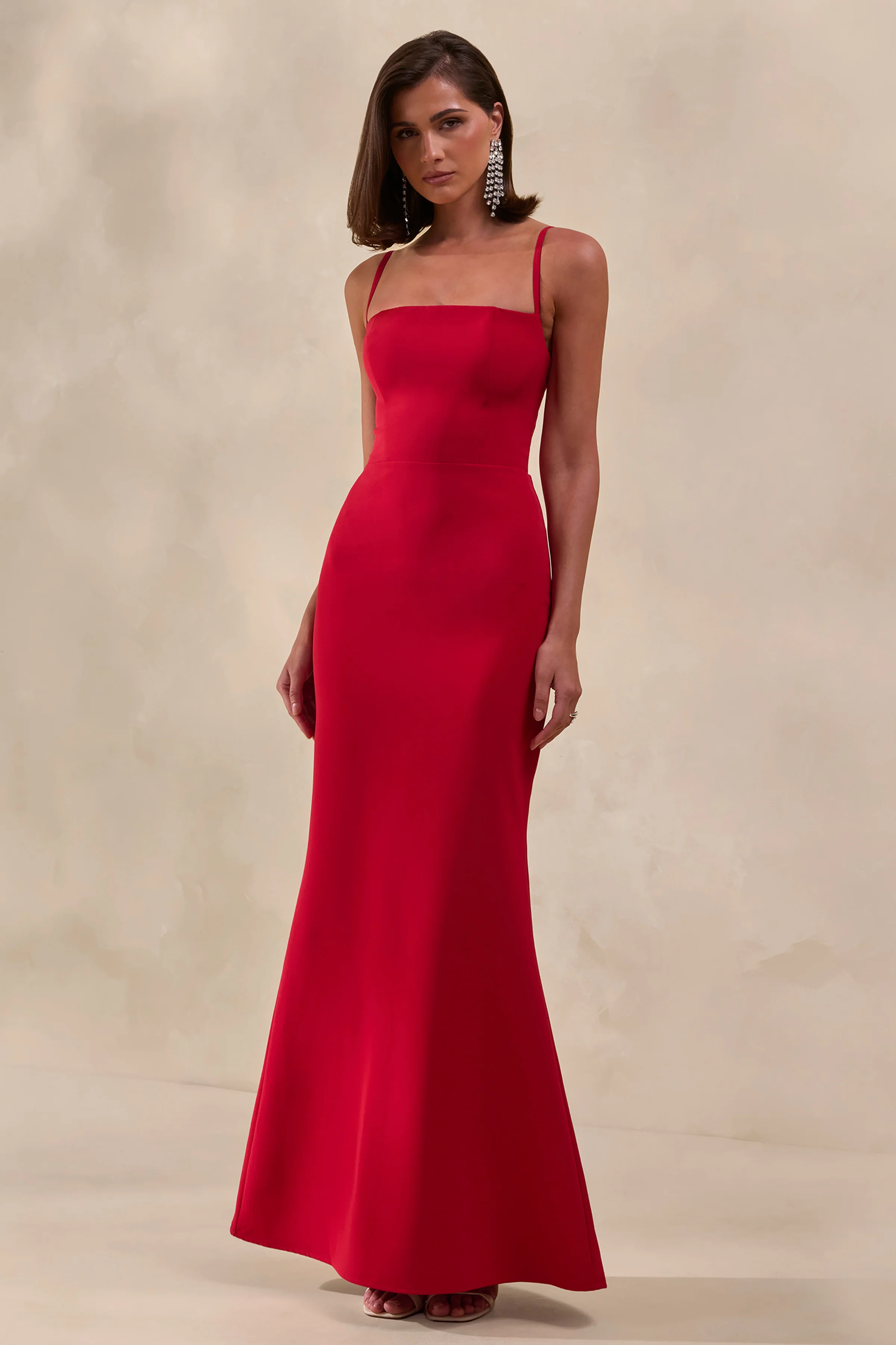 Zavira | Red Square-Neck Maxi Dress - Image 5