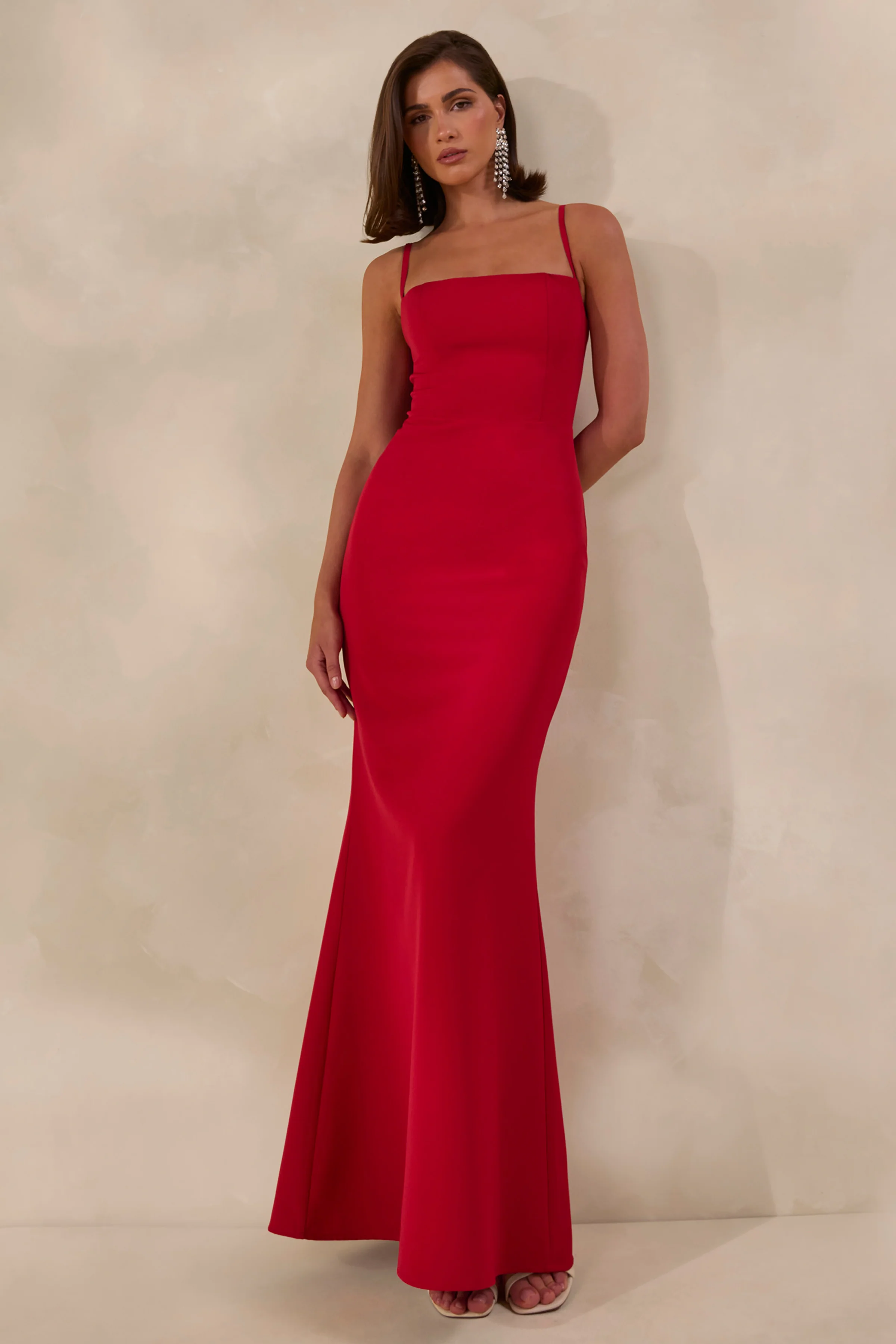 Zavira | Red Square-Neck Maxi Dress - Image 8